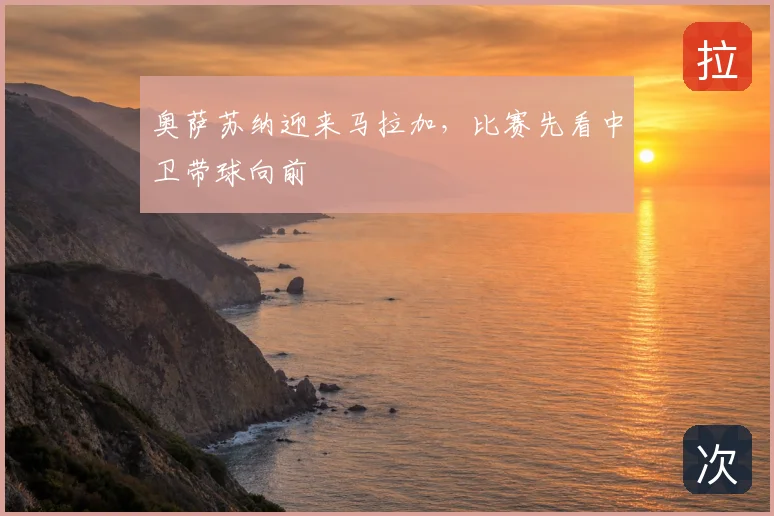 奥萨苏纳迎来马拉加,比赛先看中卫带球向前